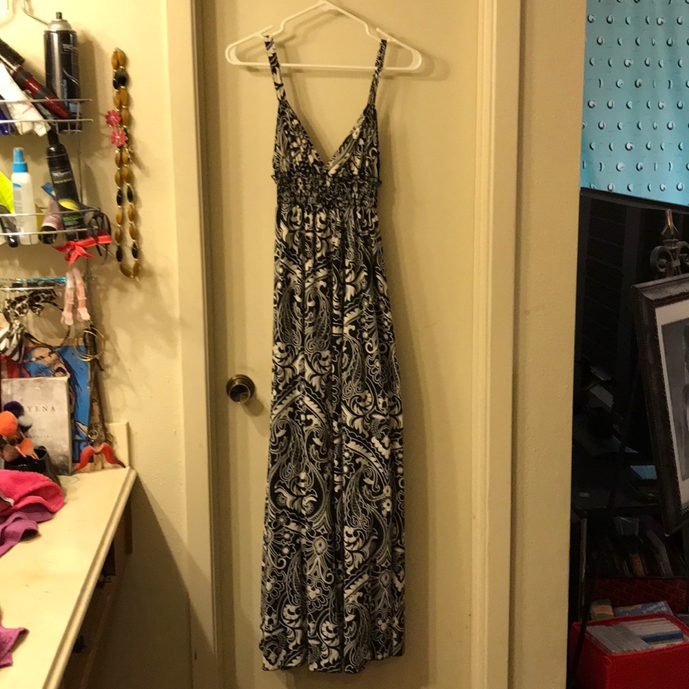 Black and white maxi dress